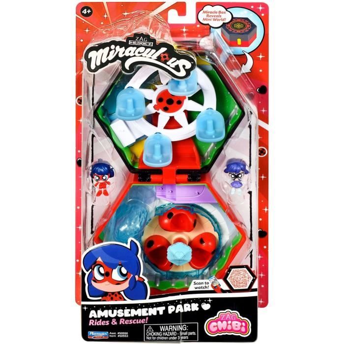 BANDAI - Miraculous Ladybug - Parco divertimenti Chibi Mini Universe - Mini figure di Marinette e Climatika incluse - P50553 - Disponibile in 3-4 giorni lavorativi