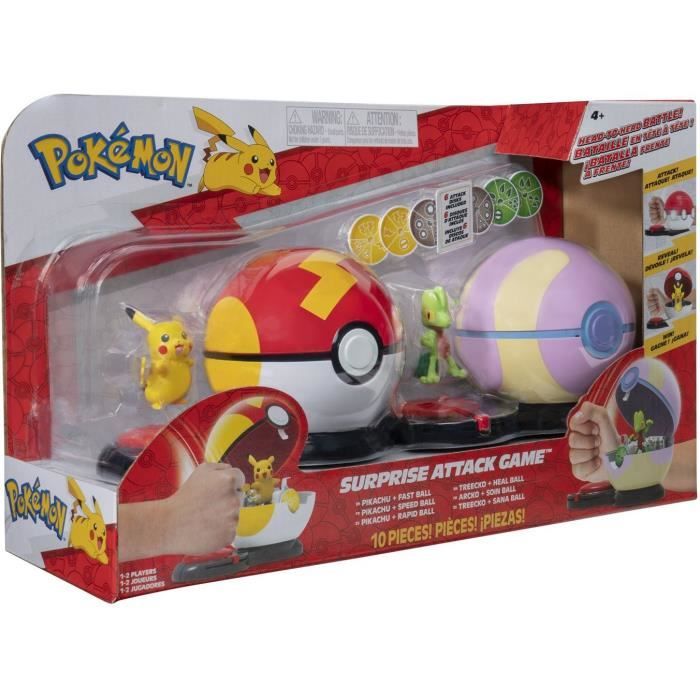 2 Poké Ball con i rispettivi Pokémon e 6 dischi d'attacco - BANDAI - Pokémon - Poké Ball attacco a sorpresa Pikachu vs Arcko - Gioco - Disponibile in 3-4 giorni lavorativi