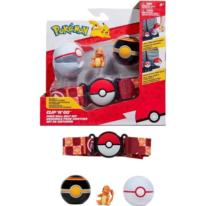 Cintura - BANDAI - Pokémon Clip 'N' Go - 1 cintura, 2 Poké Ball e 1 statuetta Salameche 5 cm - Disponibile in 3-4 giorni lavorativi