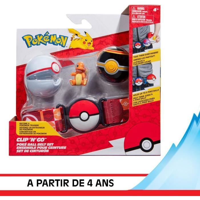 Cintura - BANDAI - Pokémon Clip 'N' Go - 1 cintura, 2 Poké Ball e 1 statuetta Salameche 5 cm - Disponibile in 3-4 giorni lavorativi