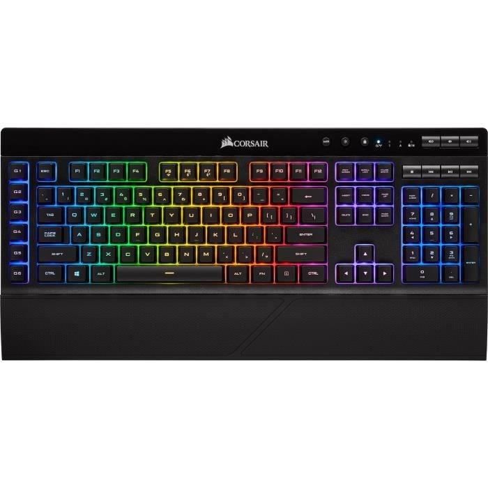 Tastiera meccanica RGB CORSAIR Gamer K57 - Senza fili - LED RGB retroilluminato - Nero (CH-92C015-FR) - Disponibile in 3-4 giorni lavorativi