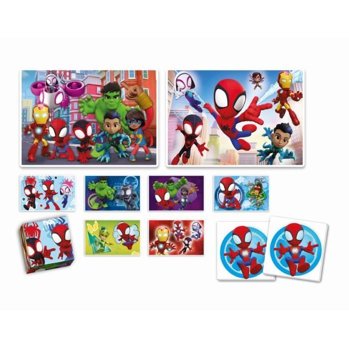 Clementoni - Edukit - Cofanetto Spidey 4 in 1 - Un puzzle da 30 e 48 pezzi, un promemoria e sei cubi - Dai 4 anni in su - Disponibile in 3-4 giorni lavorativi