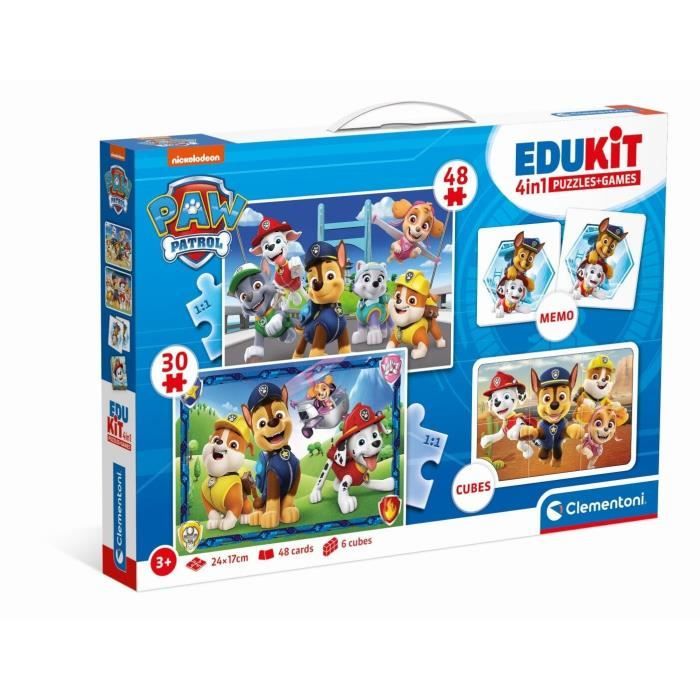 Paw Patrol - Set attività prescolare Clementoni 4 in 1 - 2 puzzle, 6 cubi e un memo - Made in Italy - Disponibile in 3-4 giorni lavorativi