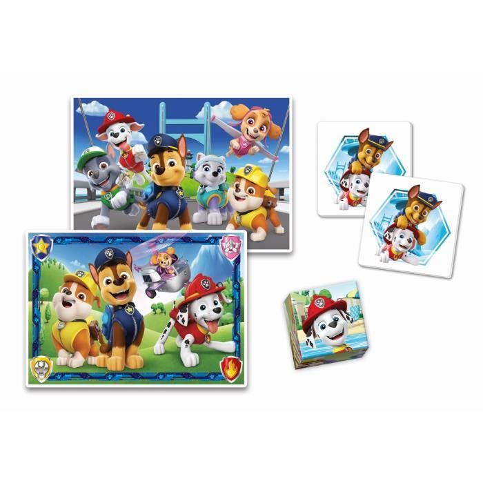 Paw Patrol - Set attività prescolare Clementoni 4 in 1 - 2 puzzle, 6 cubi e un memo - Made in Italy - Disponibile in 3-4 giorni lavorativi