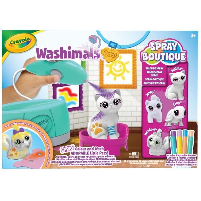 Colorazione - CRAYOLA - Washimals Spray Boutique - Spruzza e colora i tuoi animali! bambini di 3 anni - Disponibile in 3-4 giorni lavorativi