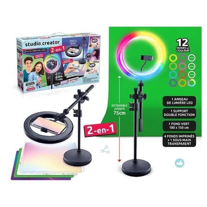 Canal Toys - Studio Video 2 in 1 con anello luminoso a LED multicolore, supporto doppia funzione - Studio Creator - INF027 - Disponibile in 3-4 giorni lavorativi