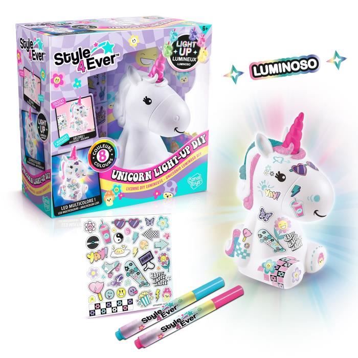 Canal Toys Style 4 Ever - Y2K Unicorno luminoso fai-da-te da decorare - Edizione da collezione - Hobby creativi per bambini - OFG 293 - Disponibile in 3-4 giorni lavorativi