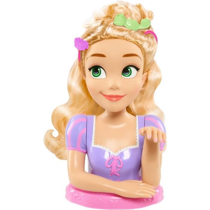 Testa per lo styling - DISNEY - Rapunzel Deluxe - 12 accessori - Flacone di vernice finta - Guida all'acconciatura - Disponibile in 3-4 giorni lavorativi