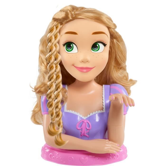 Testa per lo styling - DISNEY - Rapunzel Deluxe - 12 accessori - Flacone di vernice finta - Guida all'acconciatura - Disponibile in 3-4 giorni lavorativi