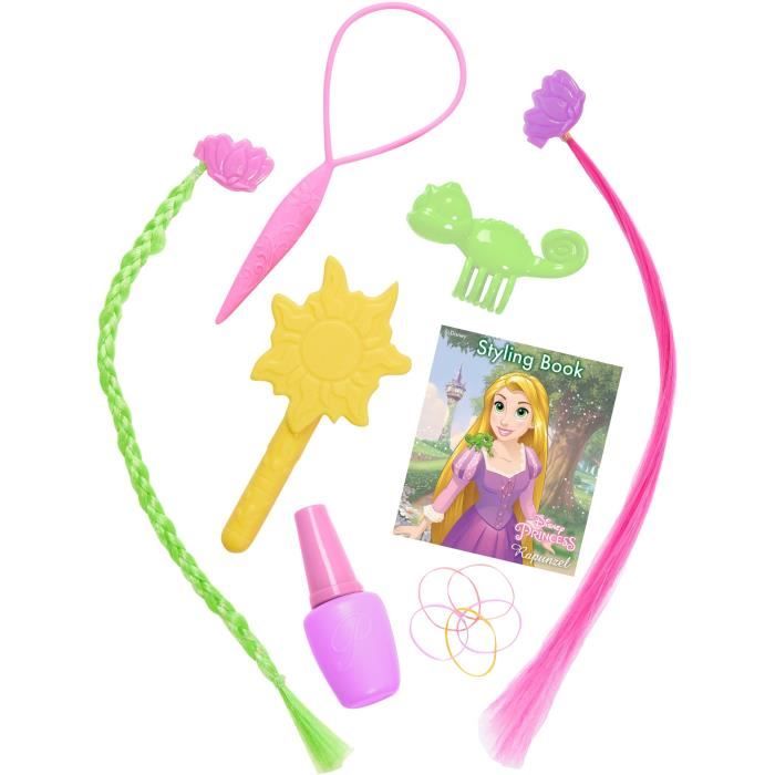 Testa per lo styling - DISNEY - Rapunzel Deluxe - 12 accessori - Flacone di vernice finta - Guida all'acconciatura - Disponibile in 3-4 giorni lavorativi