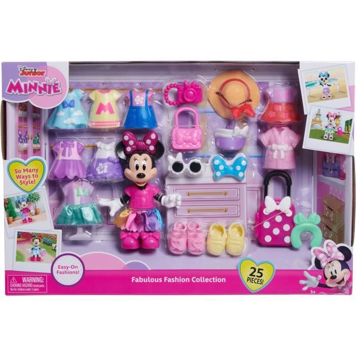 Scatola per bambole - DISNEY MINNIE MOUSE - Scatola di moda - Bambola Minnie 15 cm, 25 pezzi di moda e accessori - Disponibile in 3-4 giorni lavorativi