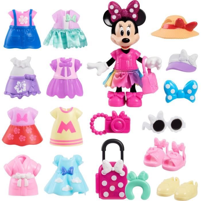 Scatola per bambole - DISNEY MINNIE MOUSE - Scatola di moda - Bambola Minnie 15 cm, 25 pezzi di moda e accessori - Disponibile in 3-4 giorni lavorativi