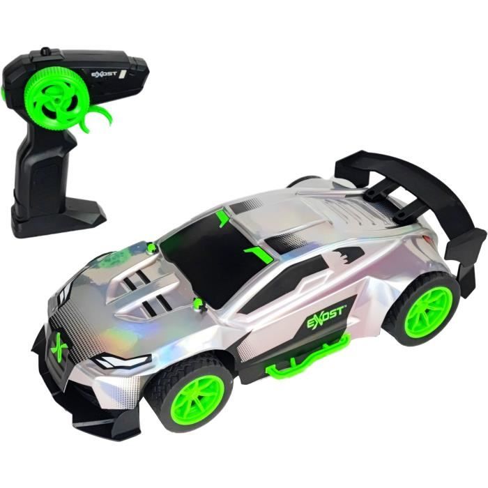 Auto telecomandata - EXOST - Metallo cromato 1:14 - 15 km/h - 31 -5 cm - argento e verde - 5 anni - Disponibile in 3-4 giorni lavorativi