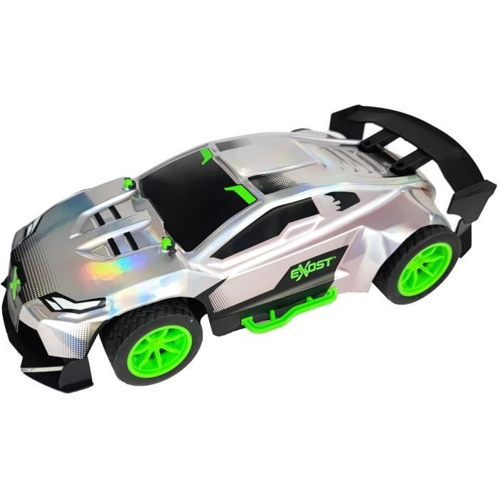 Auto telecomandata - EXOST - Metallo cromato 1:14 - 15 km/h - 31 -5 cm - argento e verde - 5 anni - Disponibile in 3-4 giorni lavorativi