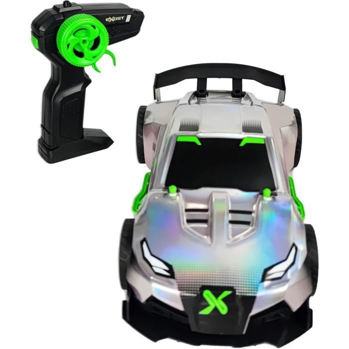 Auto telecomandata - EXOST - Metallo cromato 1:14 - 15 km/h - 31 -5 cm - argento e verde - 5 anni - Disponibile in 3-4 giorni lavorativi