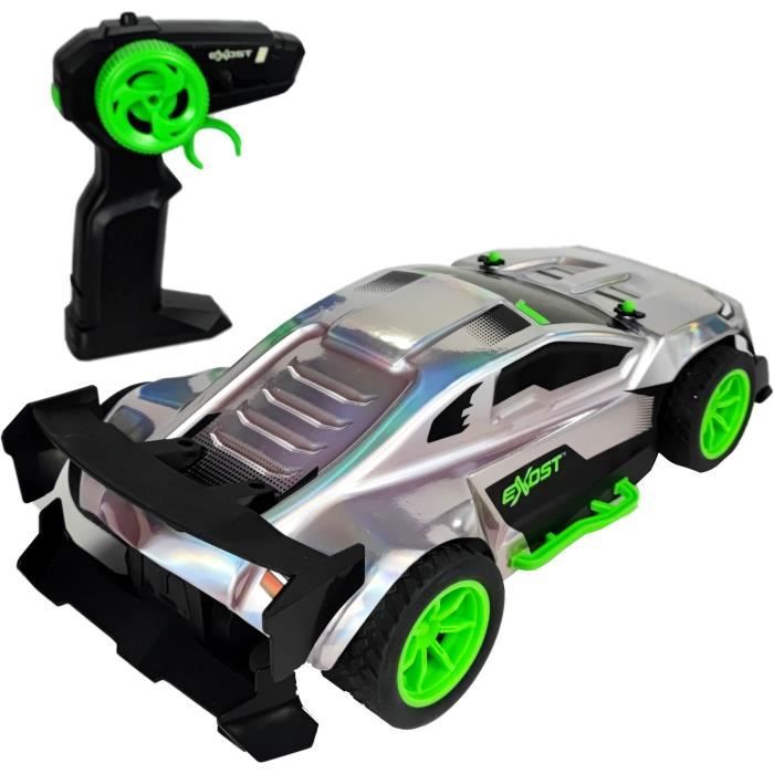 Auto telecomandata - EXOST - Metallo cromato 1:14 - 15 km/h - 31 -5 cm - argento e verde - 5 anni - Disponibile in 3-4 giorni lavorativi