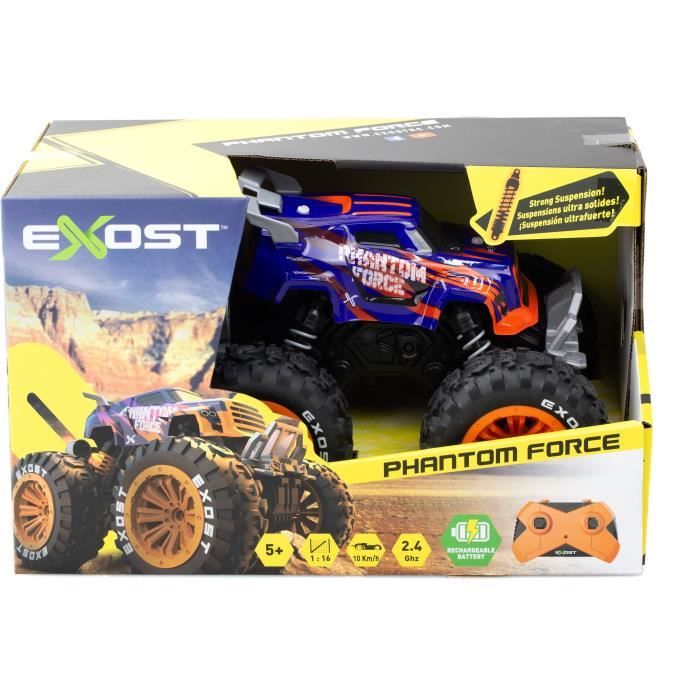 Auto telecomandata - EXOST - Phantom Force 1:16 - 10 km/h - 28 -5 cm - viola e arancione - 5 anni - Disponibile in 3-4 giorni lavorativi