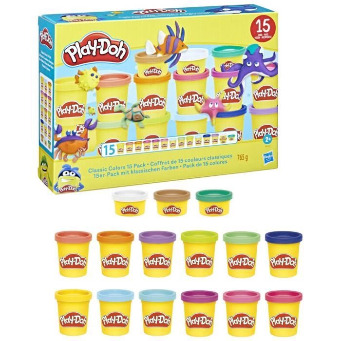 Play-Doh Scatola da 15 vasetti di pasta da modellare dai colori classici, per bambini - Disponibile in 3-4 giorni lavorativi