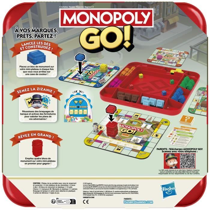 Monopoly Go, Gioco da tavolo da 8 anni, Gioco da tavolo per famiglie - Disponibile in 3-4 giorni lavorativi