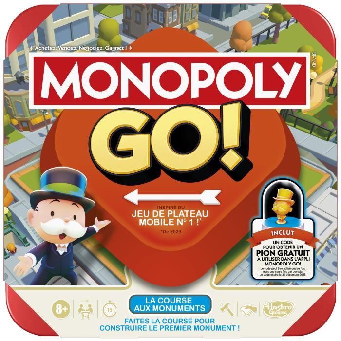 Monopoly Go, Gioco da tavolo da 8 anni, Gioco da tavolo per famiglie - Disponibile in 3-4 giorni lavorativi