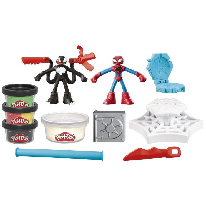 Play-Doh Spider-Man, set Slash Attack con 2 personaggi flessibili, 7 accessori e pasta modellabile, dai 4 anni, Marvel - Disponibile in 3-4 giorni lavorativi