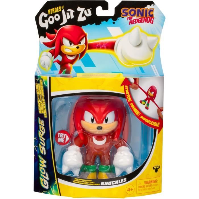 Knuckles Glow Surge 13cm - HEROeS OF GOO JIT ZU - SONIC - Figura luminosa ed estensibile - Disponibile in 3-4 giorni lavorativi