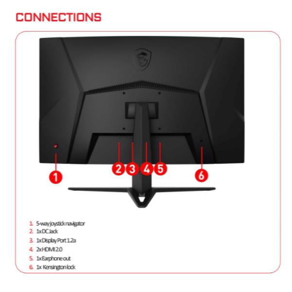 Monitor Gaming Nuovo MSI MONITOR GAMING CURVO 27 LED VA 16:9 FHD, 1500R, 1MS 250hz, DP/HDMI - Disponibile in 3-4 giorni lavorativi