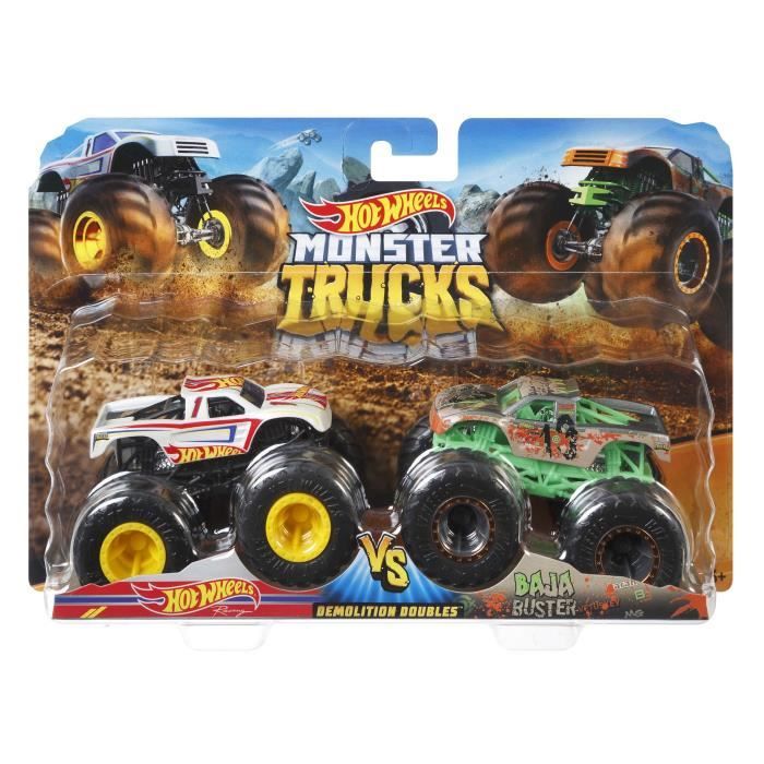 Hot Wheels - Set di 2 veicoli Monster Truck Double Demolition - Piccole auto - 3 anni e + - Disponibile in 3-4 giorni lavorativi