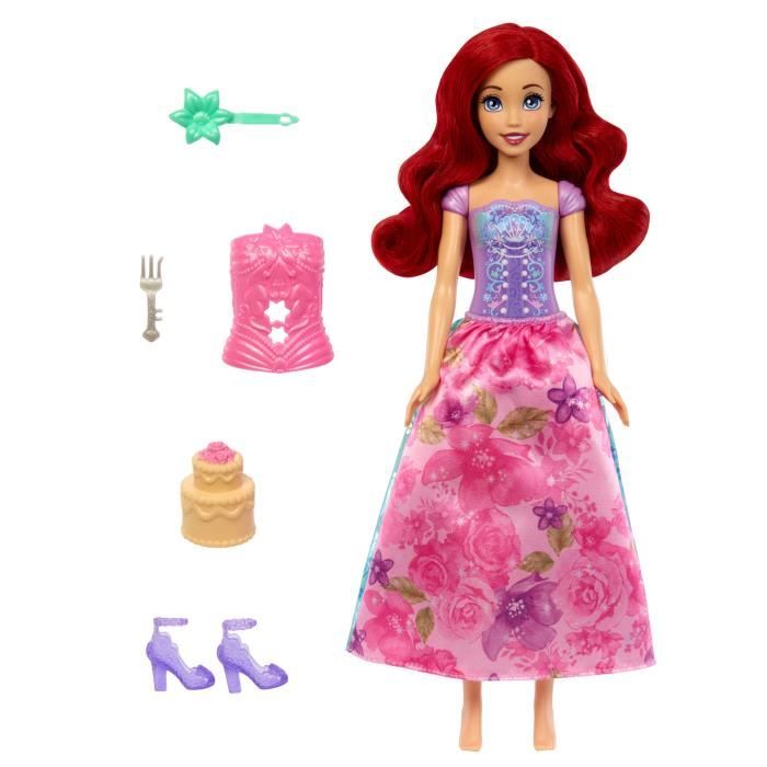 Mattel-Disney Princesses Spin & Reveal-Ariel bambola con 11 sorprese HTV88 - Disponibile in 3-4 giorni lavorativi Disney Princess