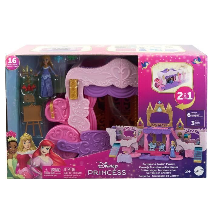 Disney Princesses-Caleche e Castle-Box con bambola Aurora HWX17 - Disponibile in 3-4 giorni lavorativi Disney Princess