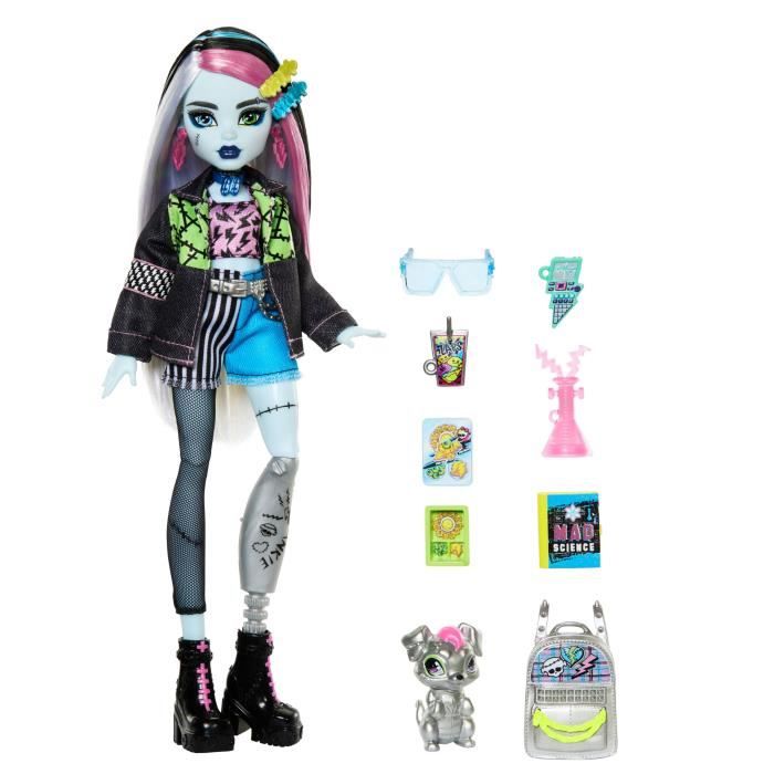 Monster High-Frankie Stein Doll-Bambola con animali e accessori HXH73 - Disponibile in 3-4 giorni lavorativi