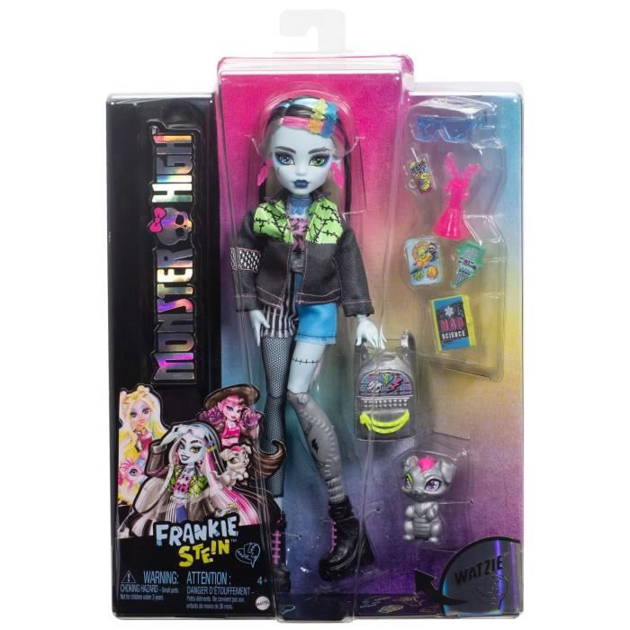 Monster High-Frankie Stein Doll-Bambola con animali e accessori HXH73 - Disponibile in 3-4 giorni lavorativi