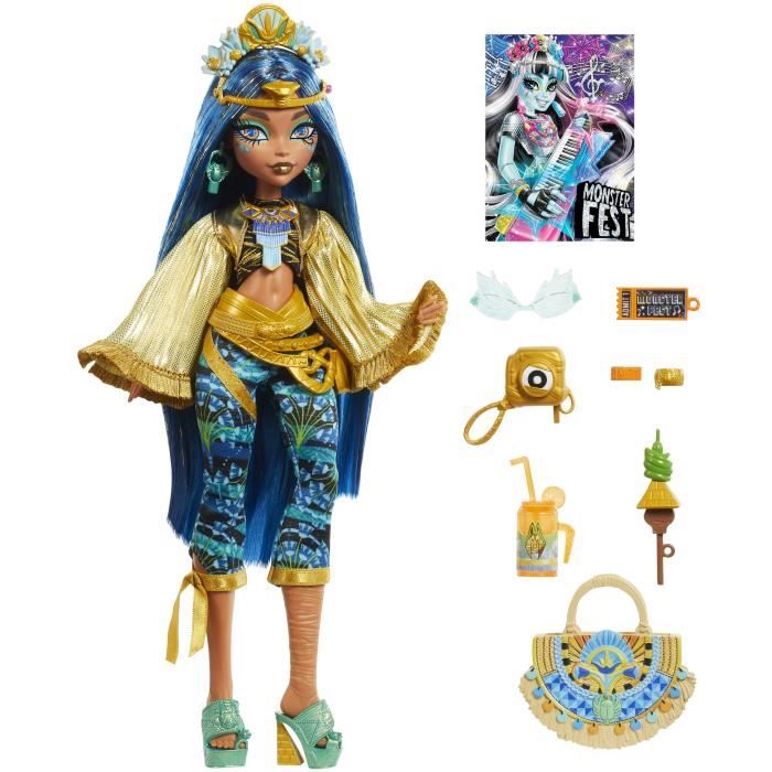 Bambola Monster High Cleo De Nile con vestito Monster Fest HXH81 - Disponibile in 3-4 giorni lavorativi