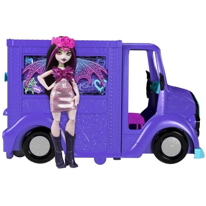 Monster High-Tour Bus Blood-sational Rock-Set con bambola e autobus HXH83 - Disponibile in 3-4 giorni lavorativi