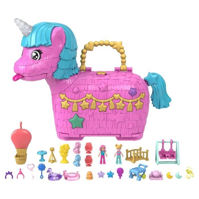 Polly Pocket-Gli unicorni stanno organizzando una scatola per feste con 2 minifigure HYD96 - Disponibile in 3-4 giorni lavorativi