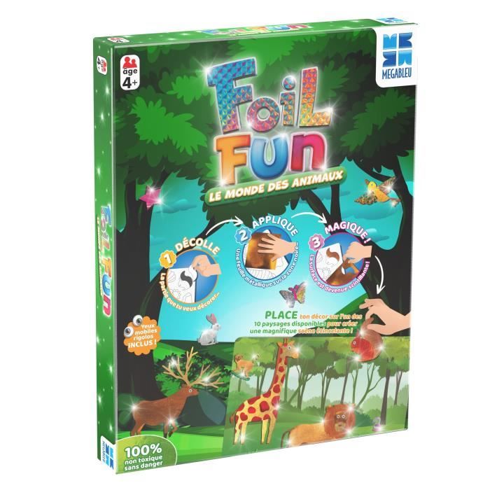 Attività creativa - MEGABLEU - Foil Fun - Animal Kingdom - opere magiche facili da realizzare - Disponibile in 3-4 giorni lavorativi