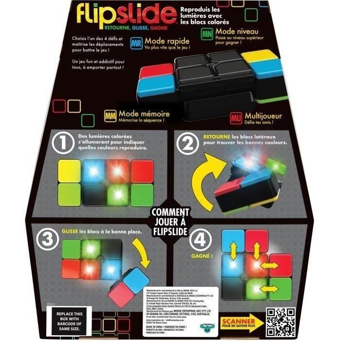 Flipslide - MOOSE TOYS - Gioco elettronico di combinazione di luci, con batterie incluse - Disponibile in 3-4 giorni lavorativi