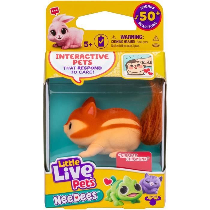 Lil' Needees - MOOSE TOYS - LITTLE LIVE PETS - Animali tascabili interattivi, con suoni e reazioni - Disponibile in 3-4 giorni lavorativi