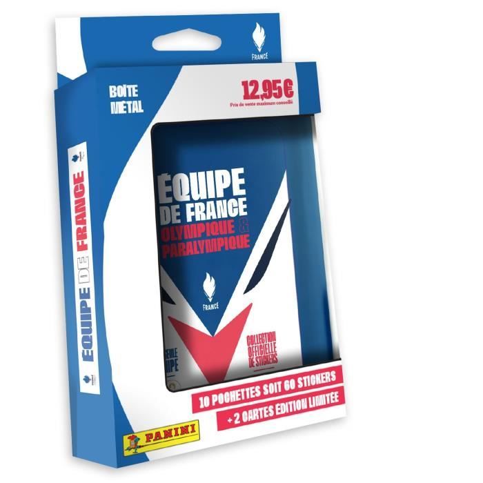 Scatola in metallo con 10 tasche + 2 card edizione limitata - PANINI - Squadra francese Giochi Olimpici 2024 - Disponibile in 3-4 giorni lavorativi