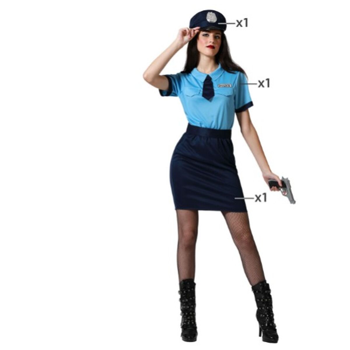 Costume per Adulti Poliziotto Donna Taglia:M/L - Disponibile in 3-4 giorni lavorativi