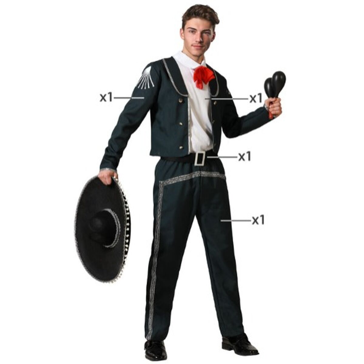 Costume per Adulti Mariachi Taglia:XS/S - Disponibile in 3-4 giorni lavorativi