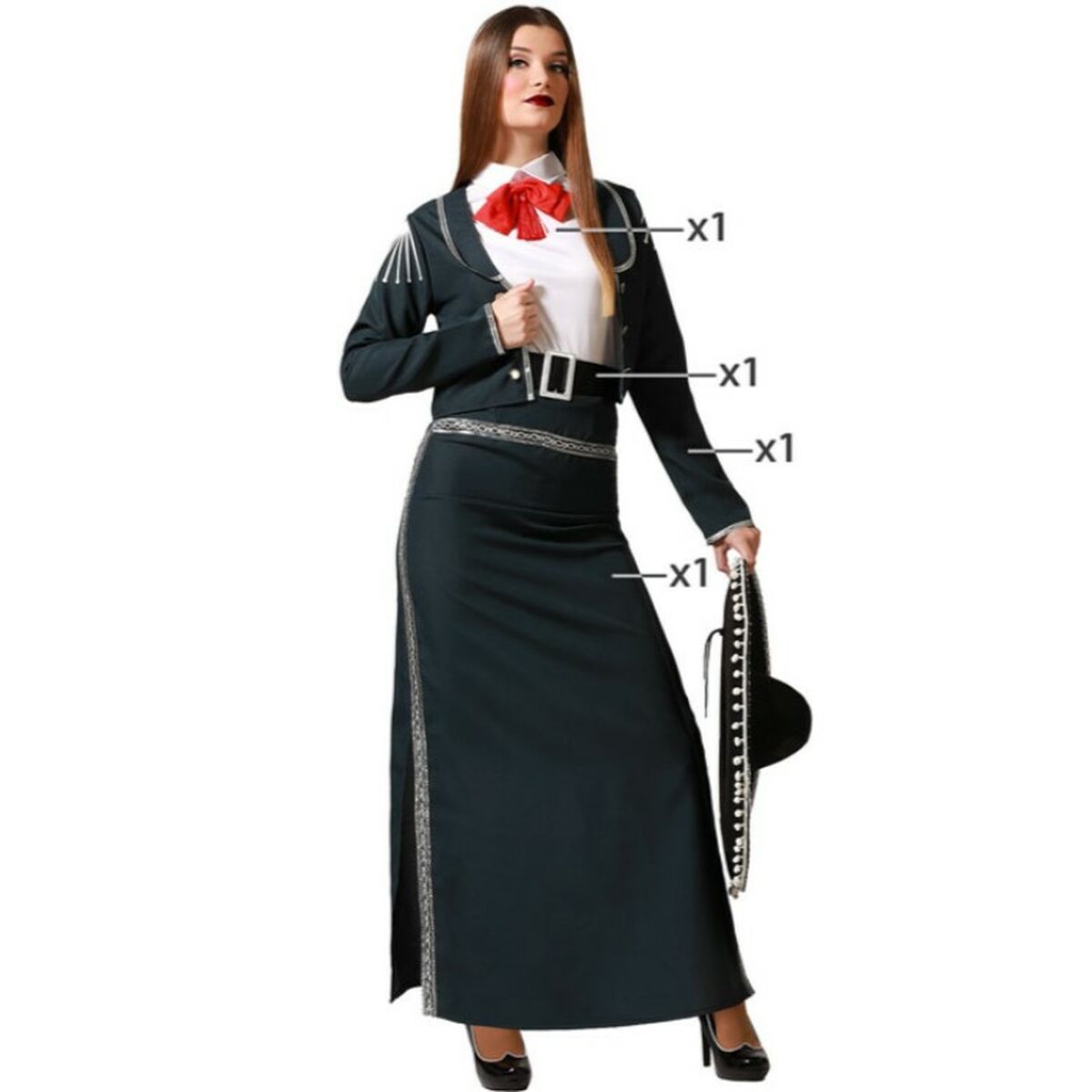 Costume per Adulti Donna Mariachi Taglia:M/L - Disponibile in 3-4 giorni lavorativi