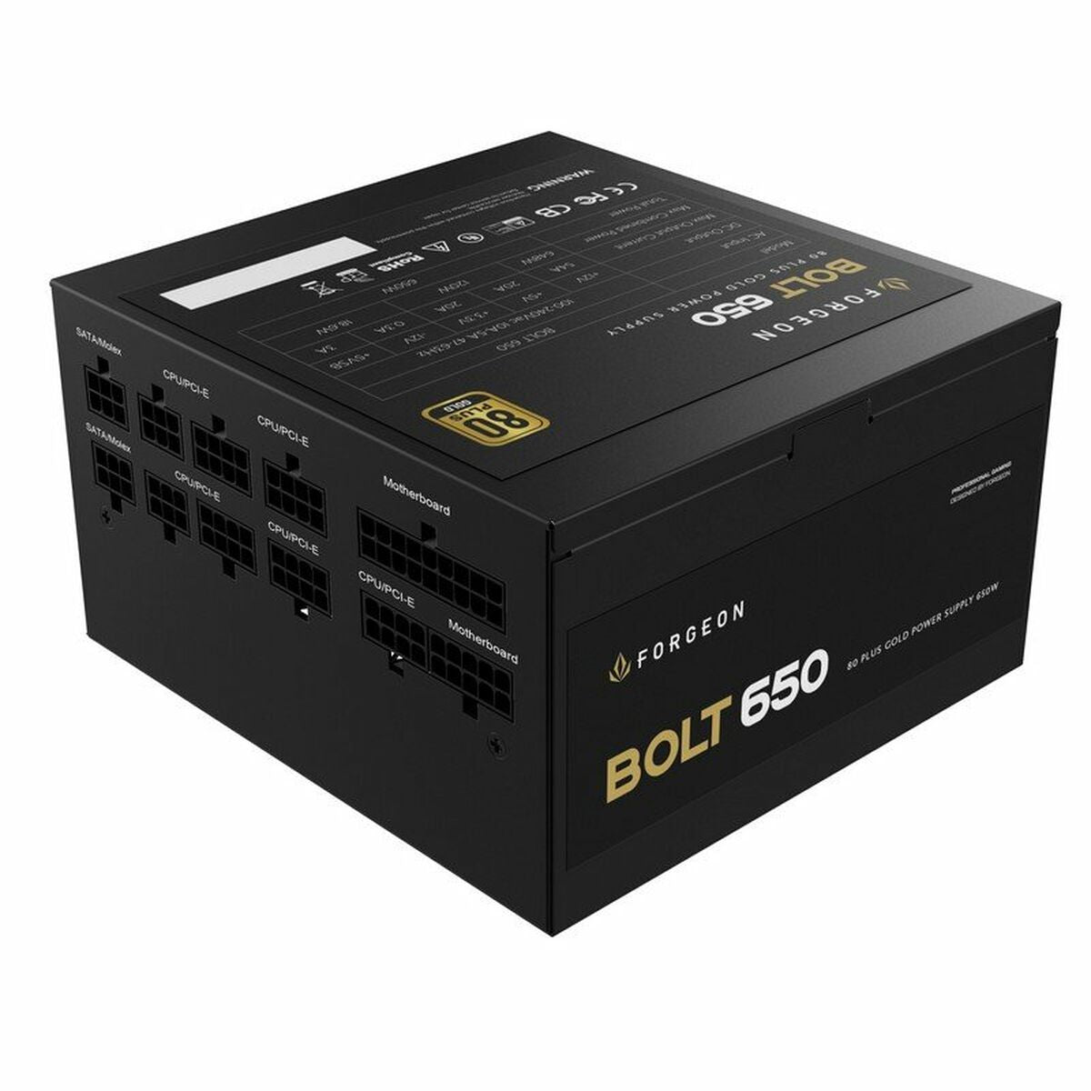 Fonte di alimentazione Gaming Forgeon Bolt PSU 650W - Disponibile in 3-4 giorni lavorativi