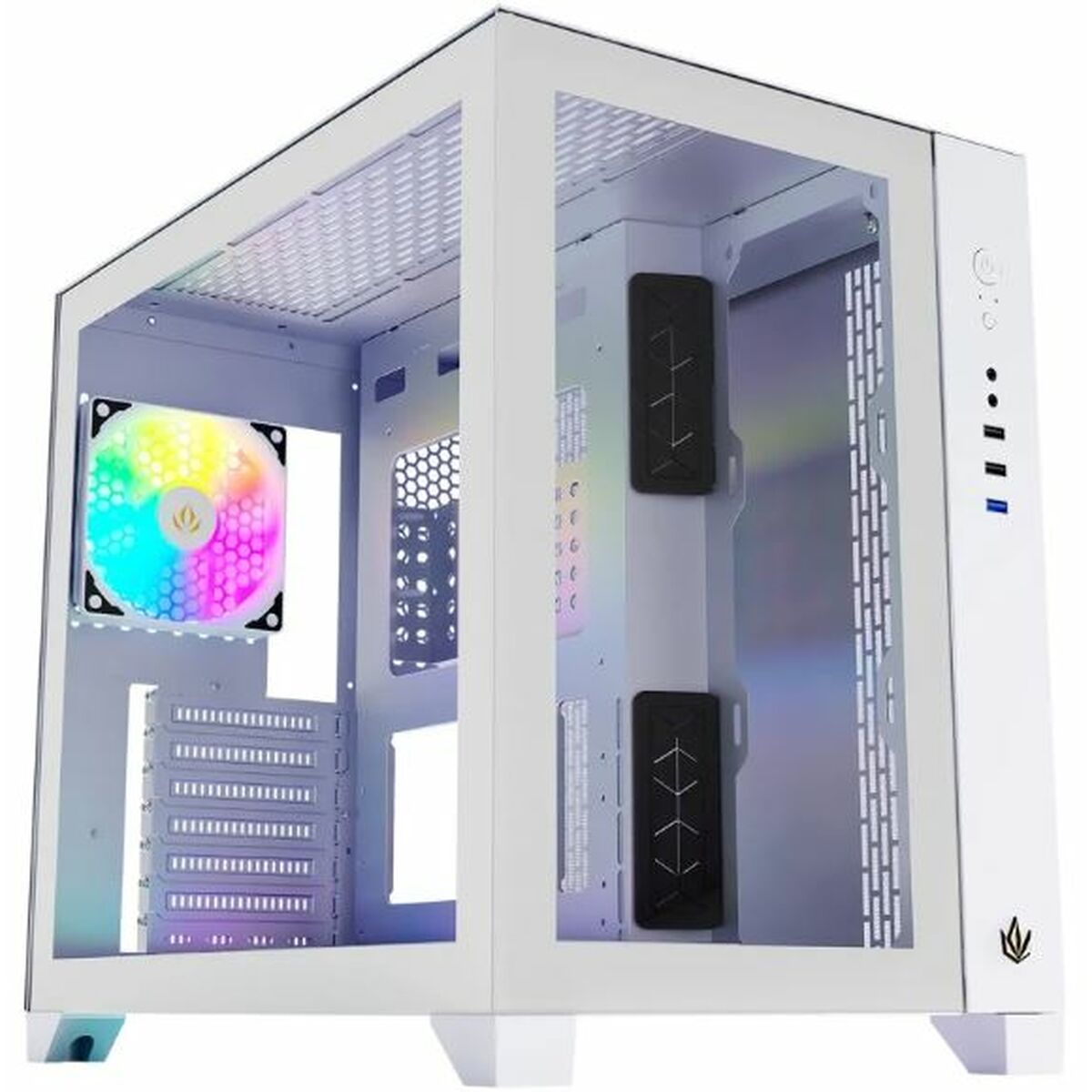 Case computer desktop ATX Forgeon Tiberium ARGB Bianco - Disponibile in 3-4 giorni lavorativi