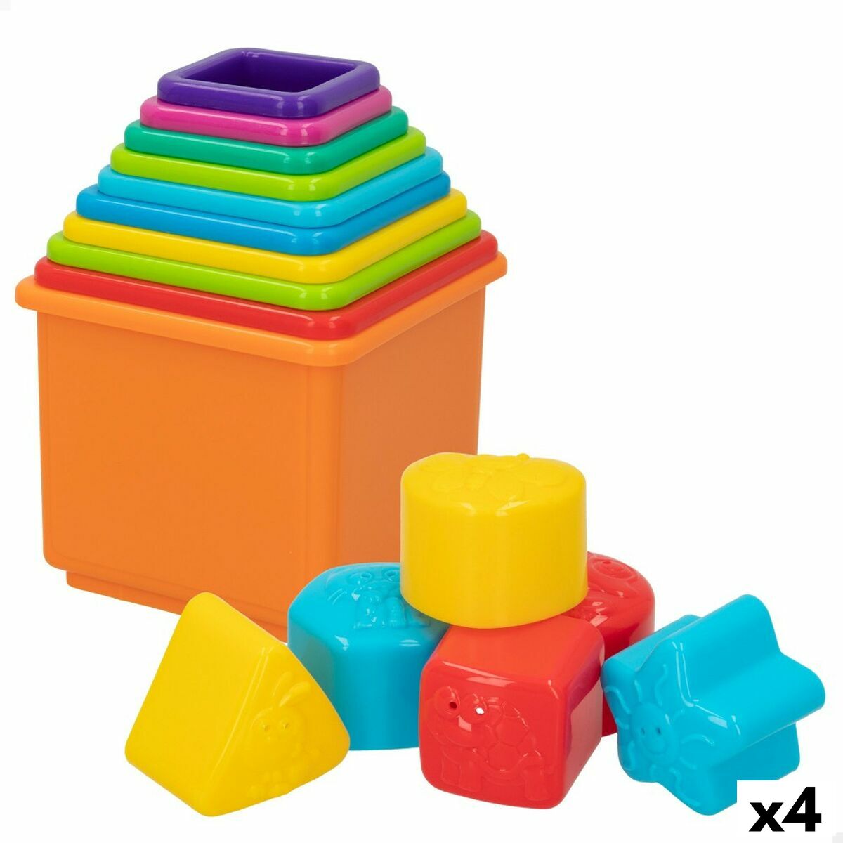 Blocchi Impilabili PlayGo 16 Pezzi 4 Unità 10,5 x 9 x 10,5 cm - Disponibile in 3-4 giorni lavorativi