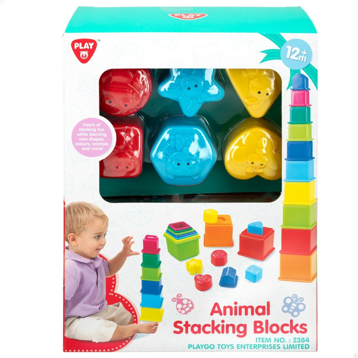 Blocchi Impilabili PlayGo 16 Pezzi 4 Unità 10,5 x 9 x 10,5 cm - Disponibile in 3-4 giorni lavorativi