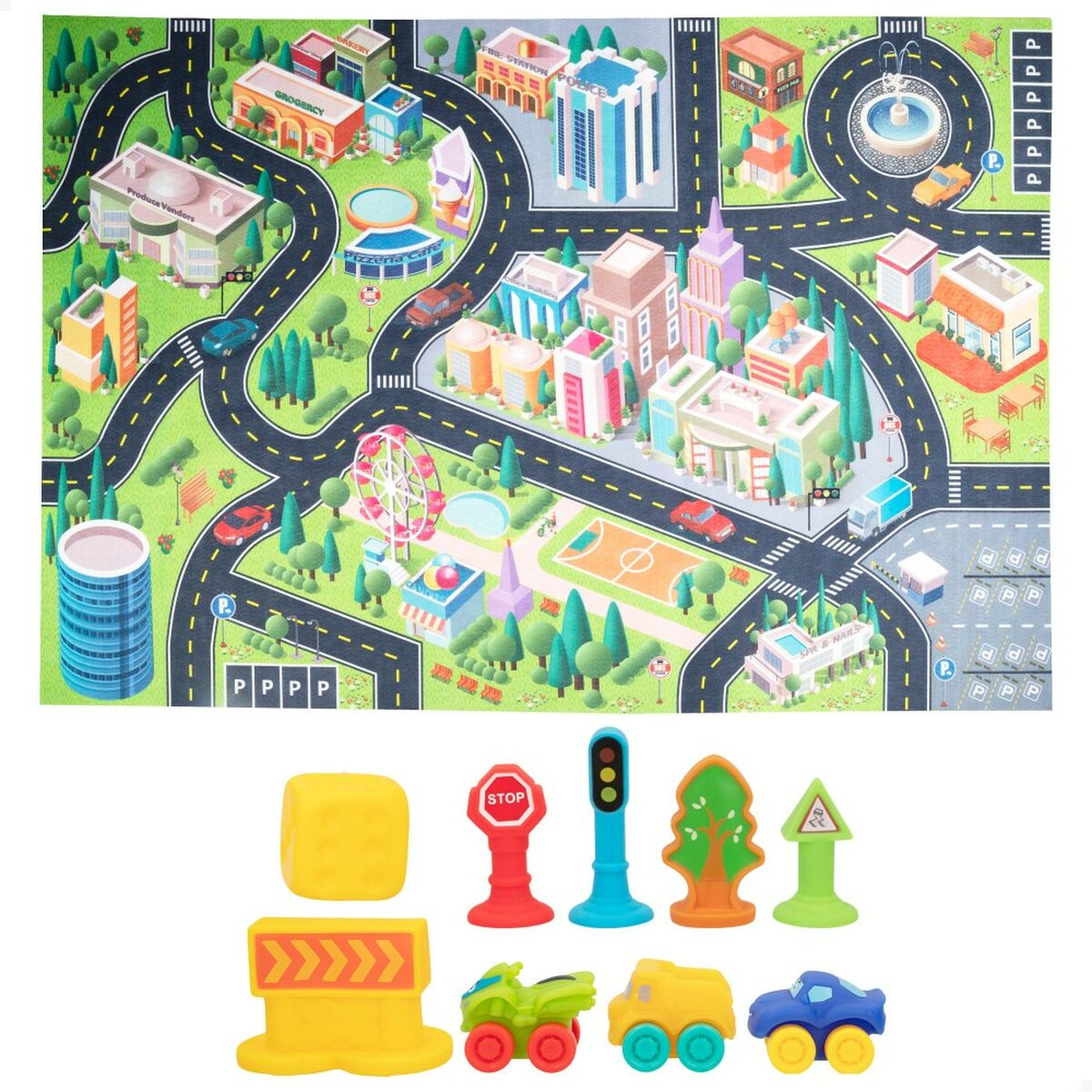 Tappeto da gioco Colorbaby Città Plastica (2 Unità) - Disponibile in 3-4 giorni lavorativi