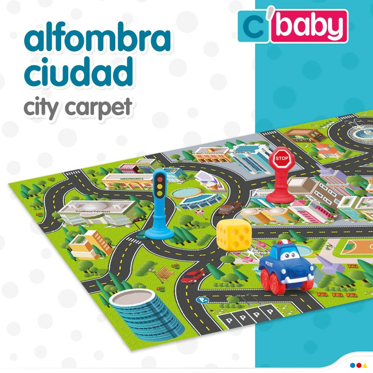 Tappeto da gioco Colorbaby Città Plastica (2 Unità) - Disponibile in 3-4 giorni lavorativi