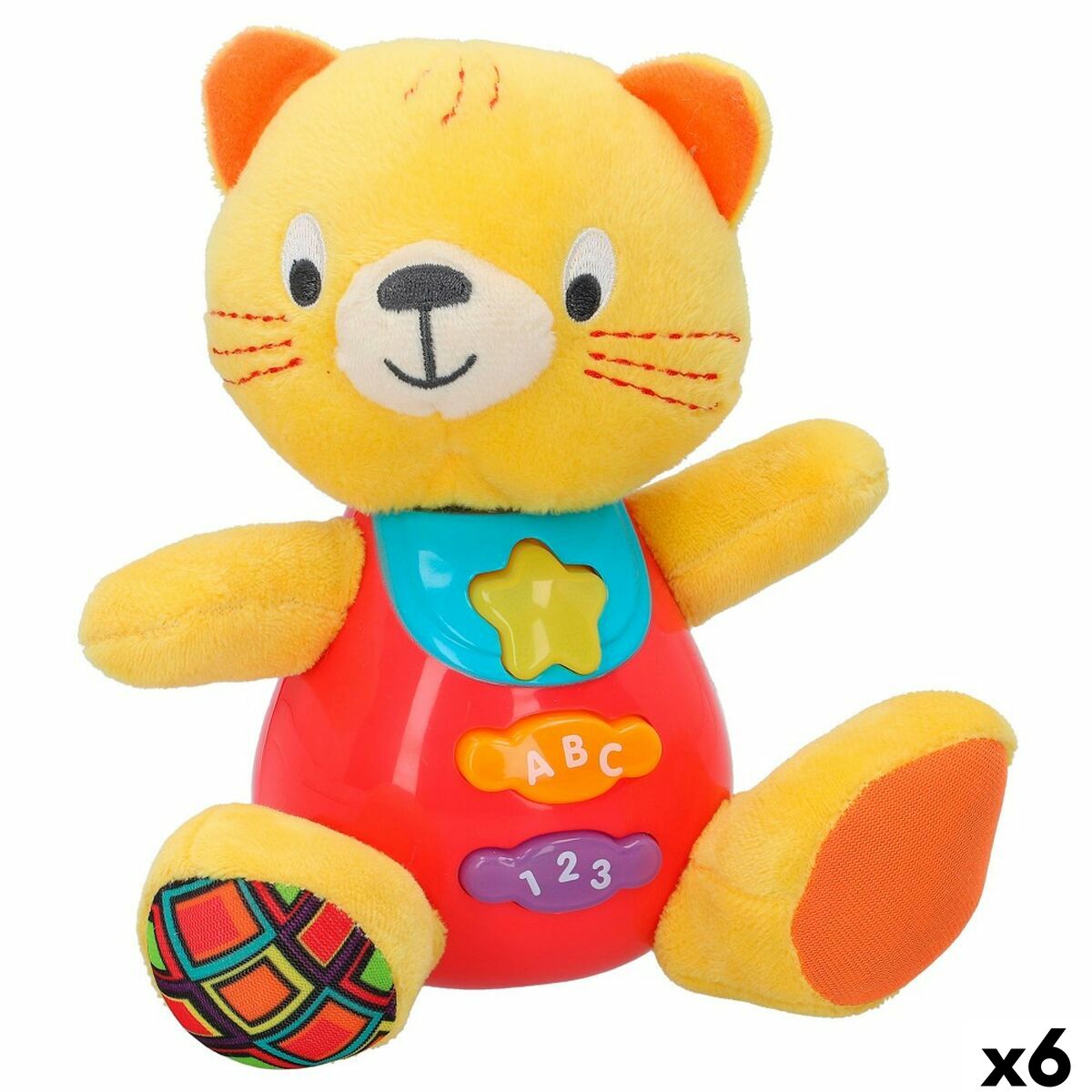 Peluche con Suono Winfun Gatto 16 x 17,5 x 10,5 cm (6 Unità) - Disponibile in 3-4 giorni lavorativi