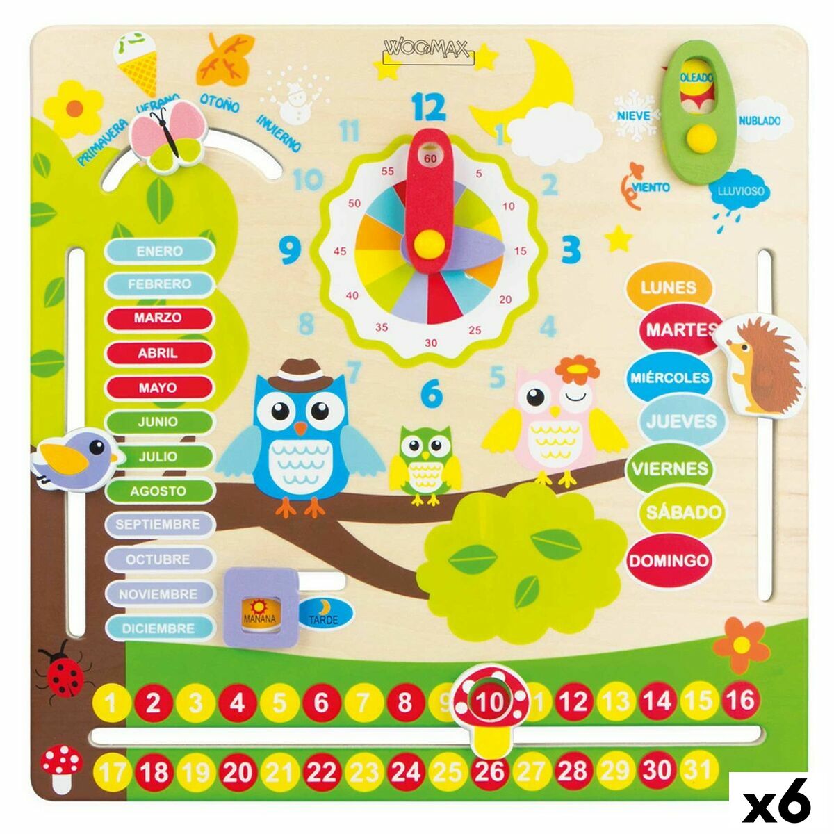 Gioco Educativo Woomax Gufi 30 x 3 x 30 cm (6 Unità) - Disponibile in 3-4 giorni lavorativi